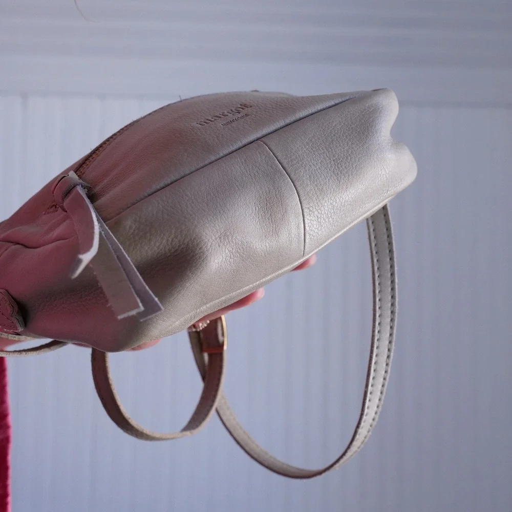 Margot‎ NY sage green pebbled leather mini crossbody bag